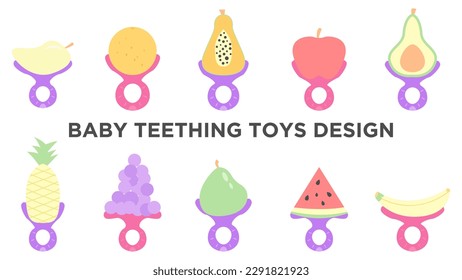 Baby Teething Toys Design. Einfach zu bearbeiten. EPS10
