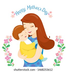 Baby In A Tender Embrace Of Mother, Mother’s day, Mom, Baby, Infant, Motherhood, Love, Innocence