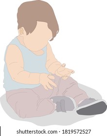 baby tender, in light colors, clipart, sketch