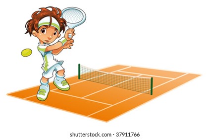 Baby Tennis Player with background