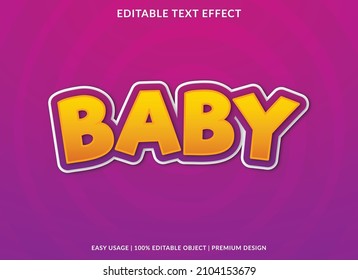 baby text effect template with bold and abstract style use for business brand and logo
