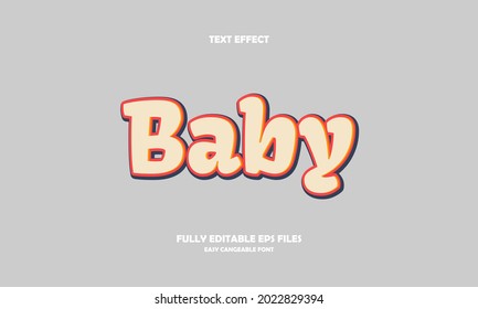 Baby Text Effect Vector Illustration