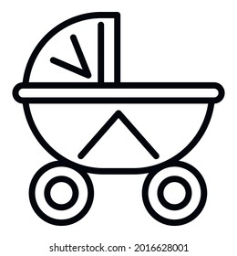 Baby textile pram icon. Outline baby textile pram vector icon for web design isolated on white background