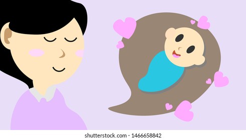 Baby that mother loves. vector