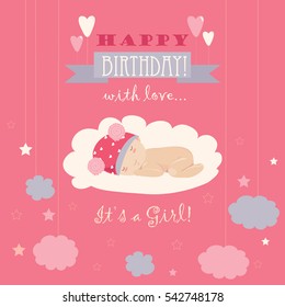 Baby theme. It s a girl card