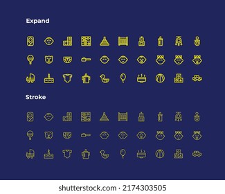 Baby themed icons in Vector