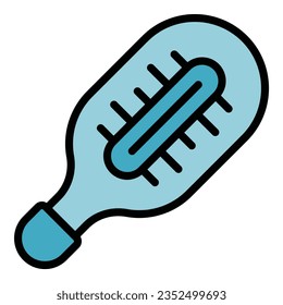 Baby thermometer icon outline vector. Newborn care. Health mom color flat