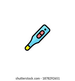 Baby thermometer icon. Baby icon. Simple, flat, outline, black, color.