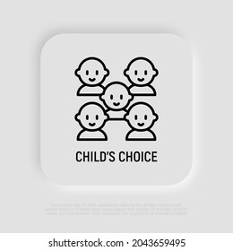 Baby thin line icon. Child's choice. Modern vector illustration of newborn.