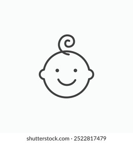 Baby thin liner icon isolated