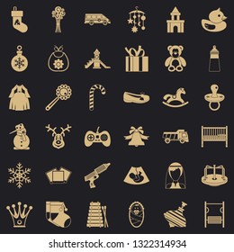 Baby thing icons set. Simple style of 36 baby thing vector icons for web for any design