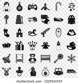 Baby thing icons set. Simple style of 36 baby thing vector icons for web for any design
