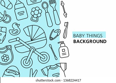Baby things background. isolated on white background