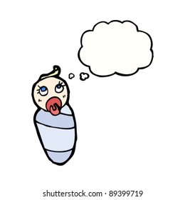 baby with thought bubble cartoon