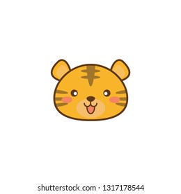 baby tiger face icon on a white background