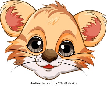 Baby Tiger Head Cartoon Character illustration