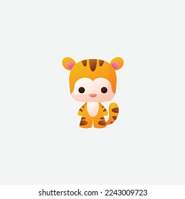 baby tiger illustration design color