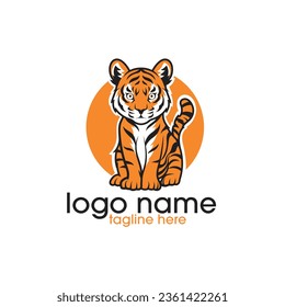 Baby Tiger Logo vector, tiger illustration, cute animal