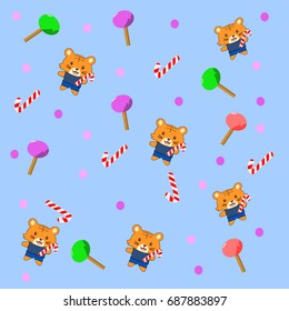 baby tiger seamless pattern for children textile, kid shirt design,web and fabric design. 