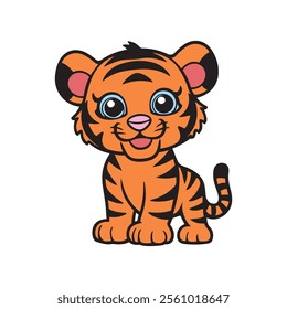 Baby Tiger vector art illustration design