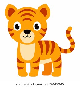 baby tiger vector icon illustration on white background