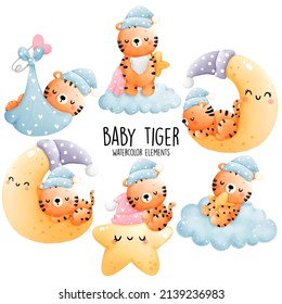 tigre bebé, año del tigre, ilustración vectorial