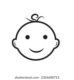baby toddler babies logo vector hipster retro vintage label illustration
