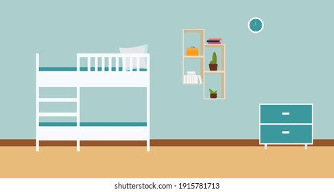 Baby Toddler Children Bedroom Interior Room Furniture Flat Design