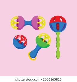 Baby Toddler Grappling Attention Toy Various Shapes Colorful Vector