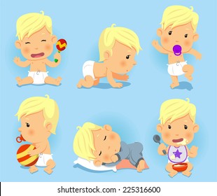 Baby toddler Set, vector Illustration cartoon.