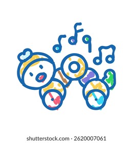 baby toddler toy doodle icon sketch vector. baby toddler toy sign. isolated symbol illustration