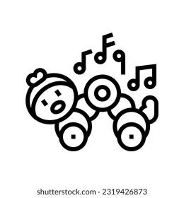 baby toddler toy line icon vector. baby toddler toy sign. isolated contour symbol black illustration