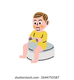 Baby toileting in the potty