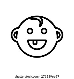 Icono de diente de bebé, Vector de línea