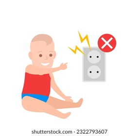 imagen del vector de seguridad de la electricidad de la toma de contacto para bebés