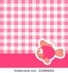 Baby towel, texture for baby towel with fish. Vector, cartoon illustration. Vector.
