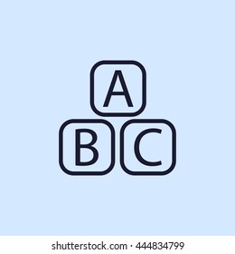 baby toy abc line icon