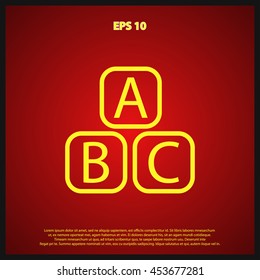 baby toy abc line icon