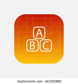 baby toy abc line icon