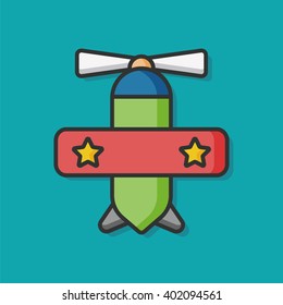 baby toy airplane vector icon