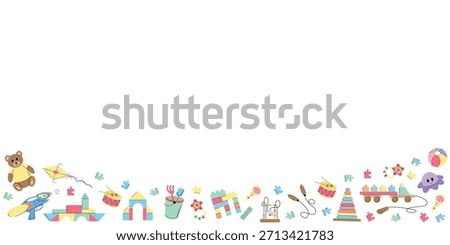 Baby Toy Border with Space for Text – Bottom Aligned Frame