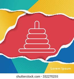 baby toy bricks line icon