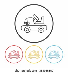 baby toy car line icon