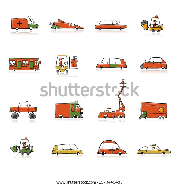 Baby toy cars collection for your design.\
Vector illustration
