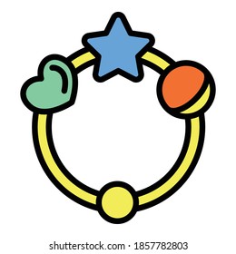 Baby toy crib icon. Outline baby toy crib vector icon for web design isolated on white background