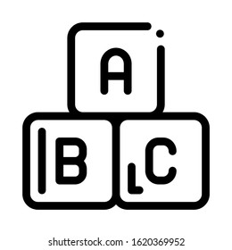 Baby Toy Cubes Icon Vector. Outline Baby Toy Cubes Sign. Isolated Contour Symbol Illustration