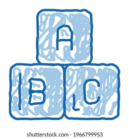 Baby Toy Cubes sketch icon vector. Hand drawn blue doodle line art Baby Toy Cubes sign. isolated symbol illustration