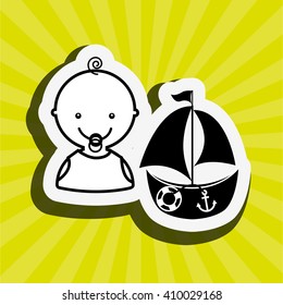 baby with toy design 