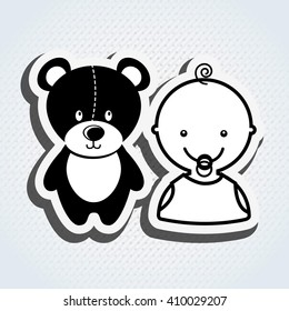 baby with toy design 