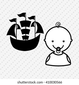 baby with toy design 